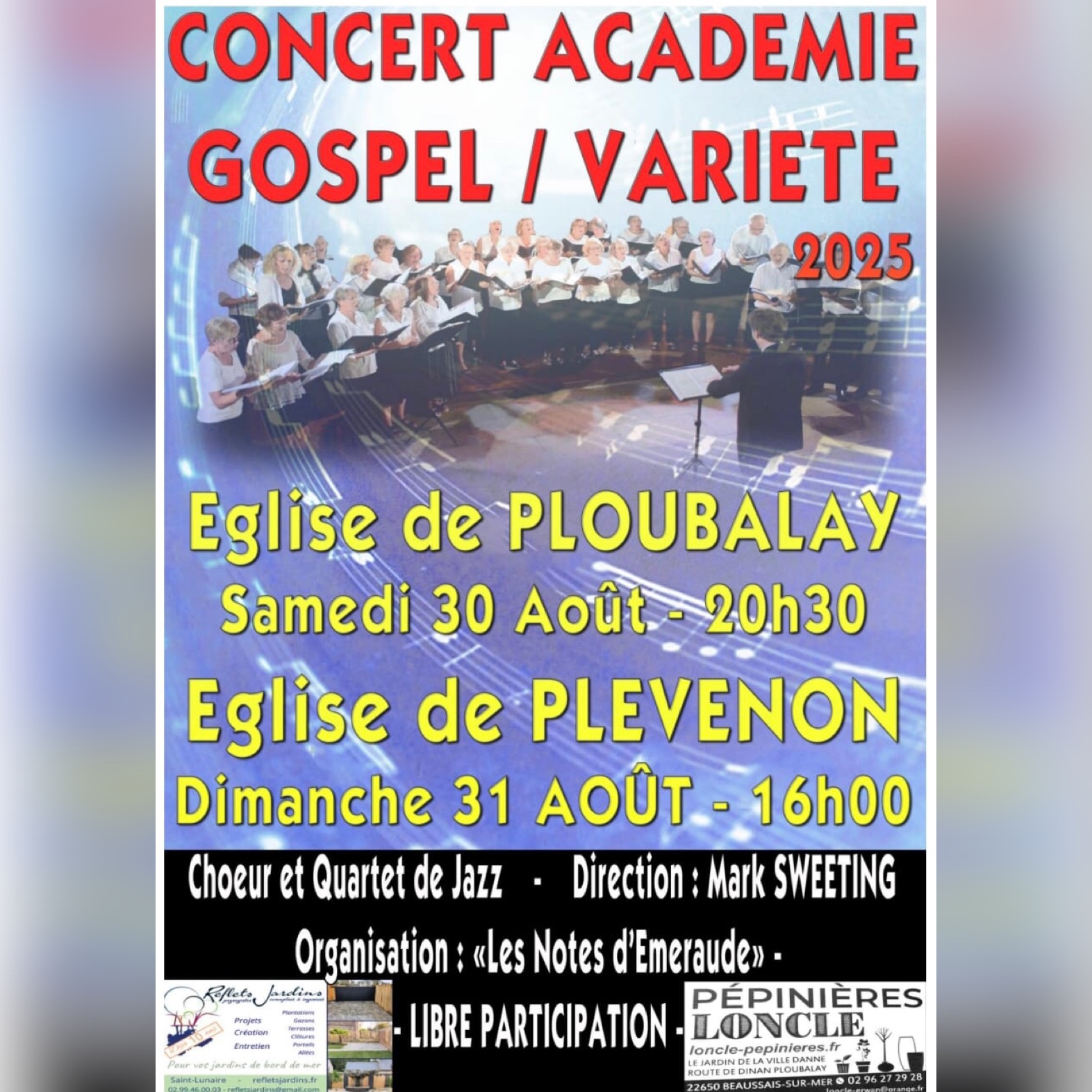 Concert Gospel Variété à Ploubalay et Plevenon